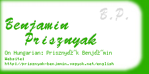 benjamin prisznyak business card